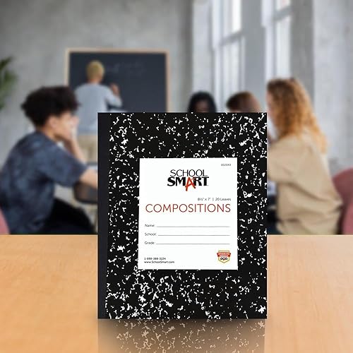Miniatura 5 de School Smart Libro de composición a rayas de cubierta flexible, 8-12 x 7 pulgadas, 40 páginas
