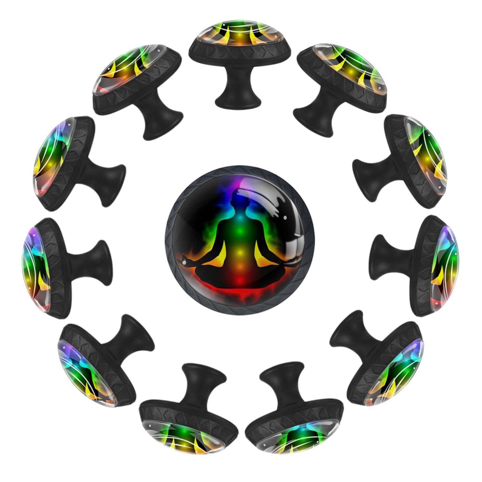 Boutons de tiroir ronds Seven Chakra lot de 12 poignées robustes de 35 mm pour meuble