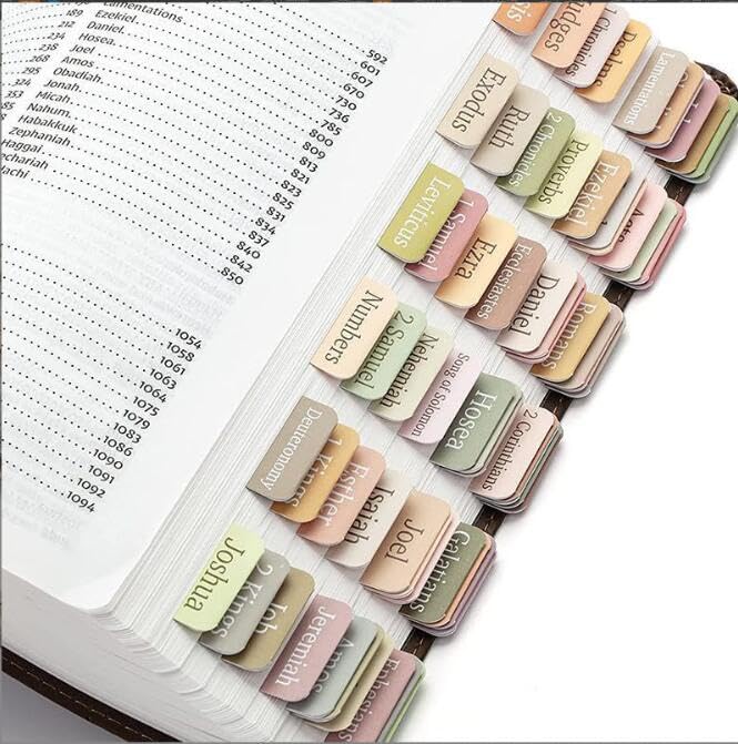 Bible Tabs - Old & New Testament Tabs with Bookmark, Laminated Bible Journaling Supplies for Women & Men