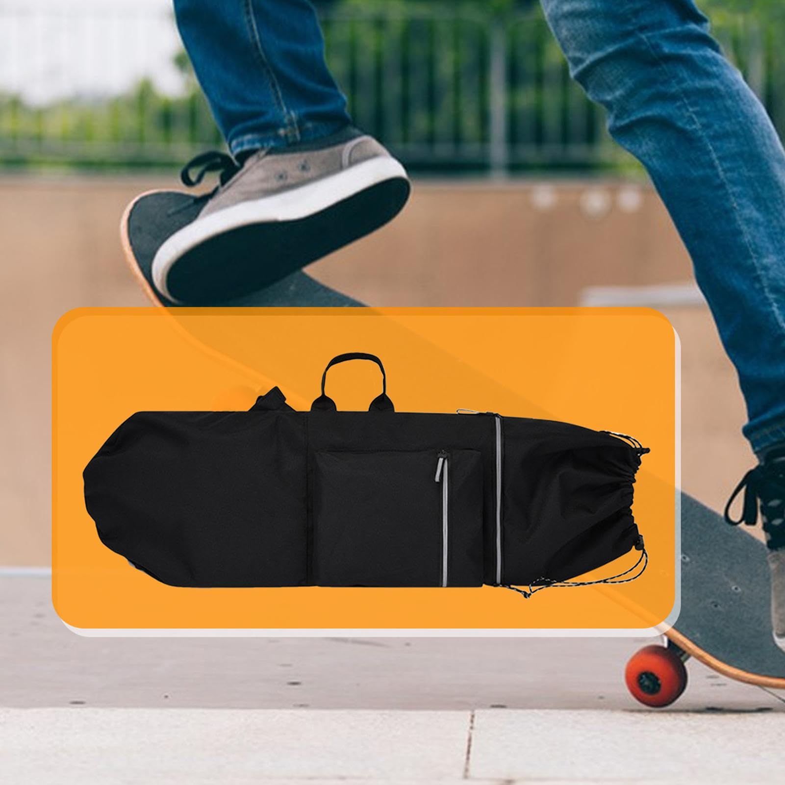 Zaino Portaskate Milageto Impermeabile - Borsa Tracolla Pieghevole Per Longboard E Skateboard, Unisex - Foto 6