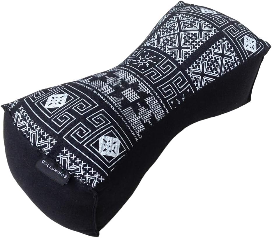 Traditional Kapok Chinese Neck Support Pillow for Yoga Massage or Relaxation (Black Batik)