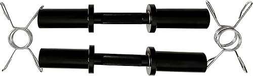 Miniatura 14 de qibylift Olympic Dumbbell Handles Loadable Dumbell Bars Set Of 2 Fit 2 Inch Weight Plates Ideal For Home Gym Strength Training, Weight Bars with 2