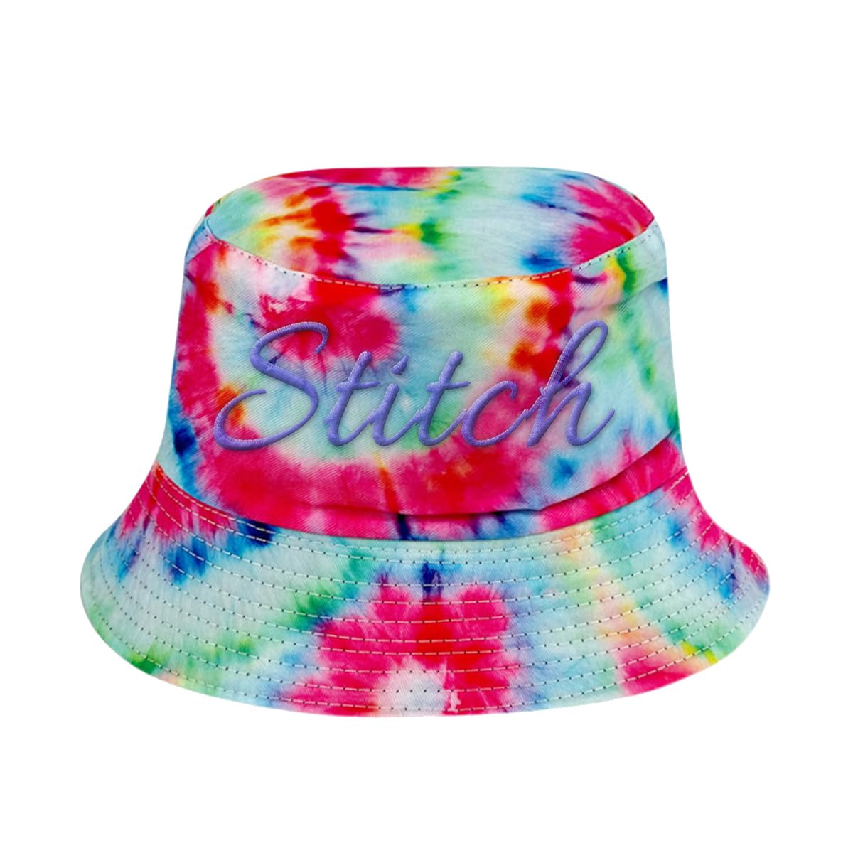 Embroidery Bucket Hat Name Personalized,Custom Reversible Sun Hat Tie Dye Print Double Side Wear Beach Vacation,Embroidered Text Fisherman Hat Women Men
