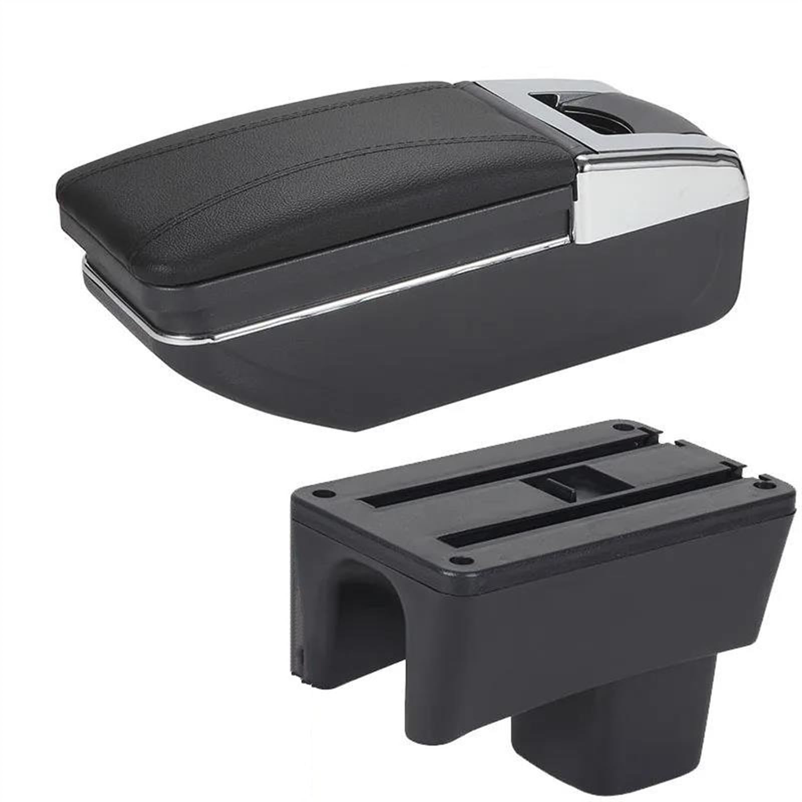 Armrest Box With Multifunctional Support PU Upholstered Car Interior Modification Accessories For Swift 2005-2023(C2 Black line No USB)