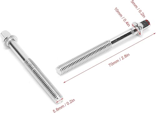Miniatura 3 de Eujgoov Juego de 2 varillas de tensión de tornillo apretado para percusión, accesorios de repuesto para batería