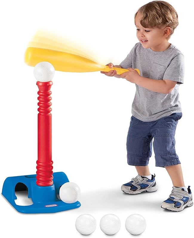 Little Tikes TBall Set, 5 bolas, para niños pequeños mayores de 18 meses – Exclusivo de Amazon (Juego completo - T, bate de béisbol y 5 bolas)