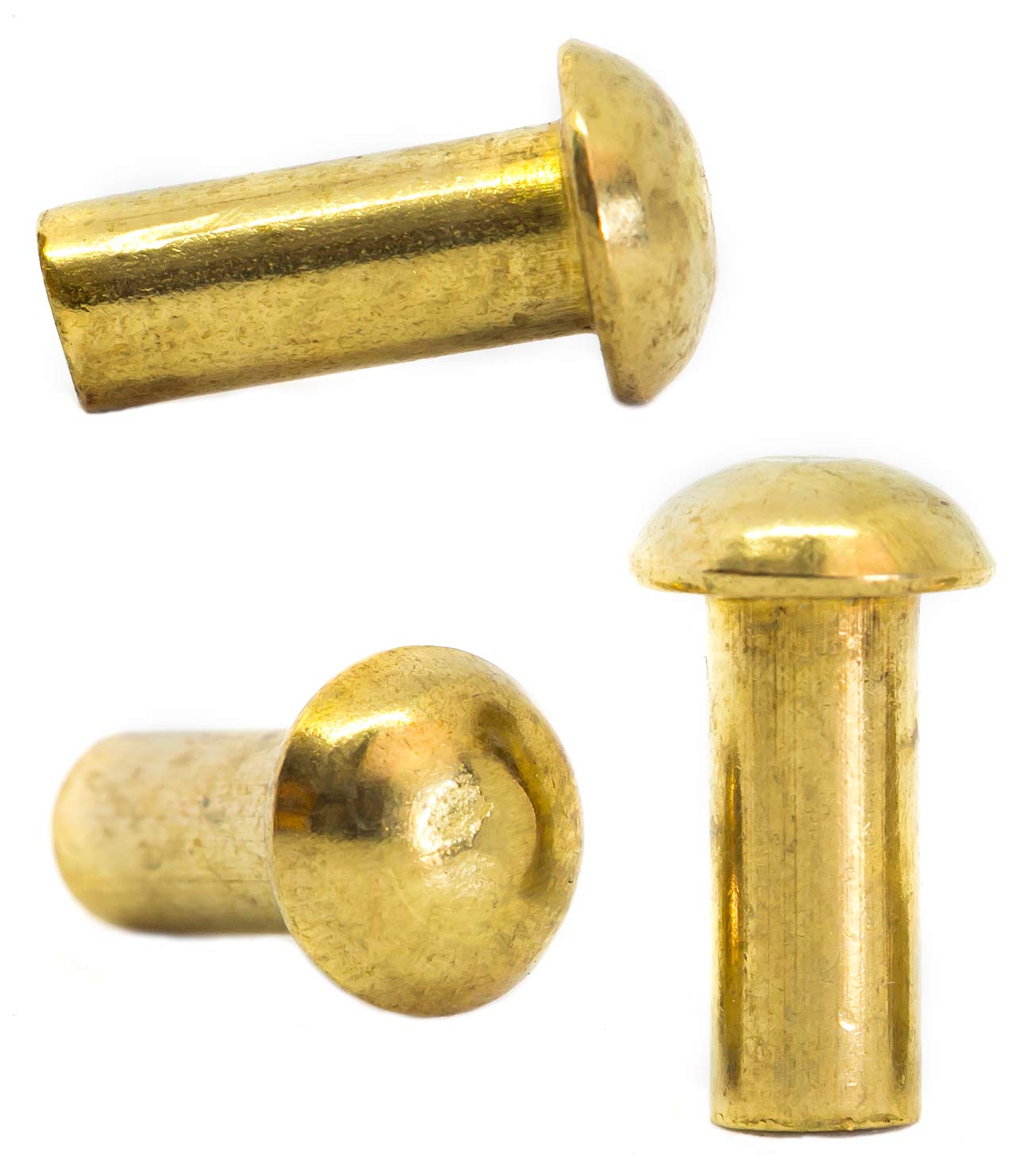 M5 (5mm x 10mm) Solid Brass Round Head Rivets DIN 660 (Pack of 20) D01BC