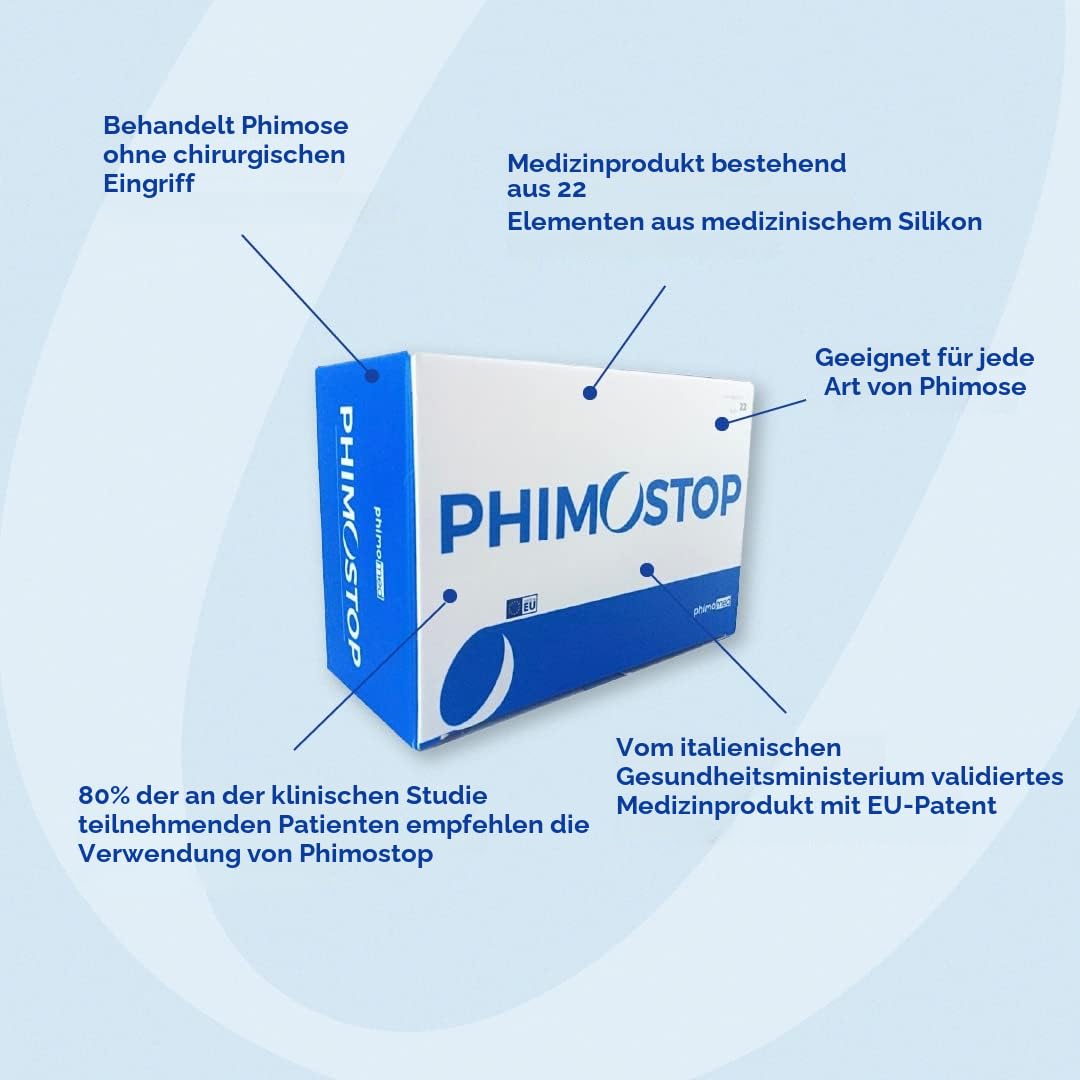 Phimomed - Phimostop 4.0 Phimose-Dehnungsringe-Set, Phimose Ringe - Dehnungsinstrument mit 22 Silikonschläuchen