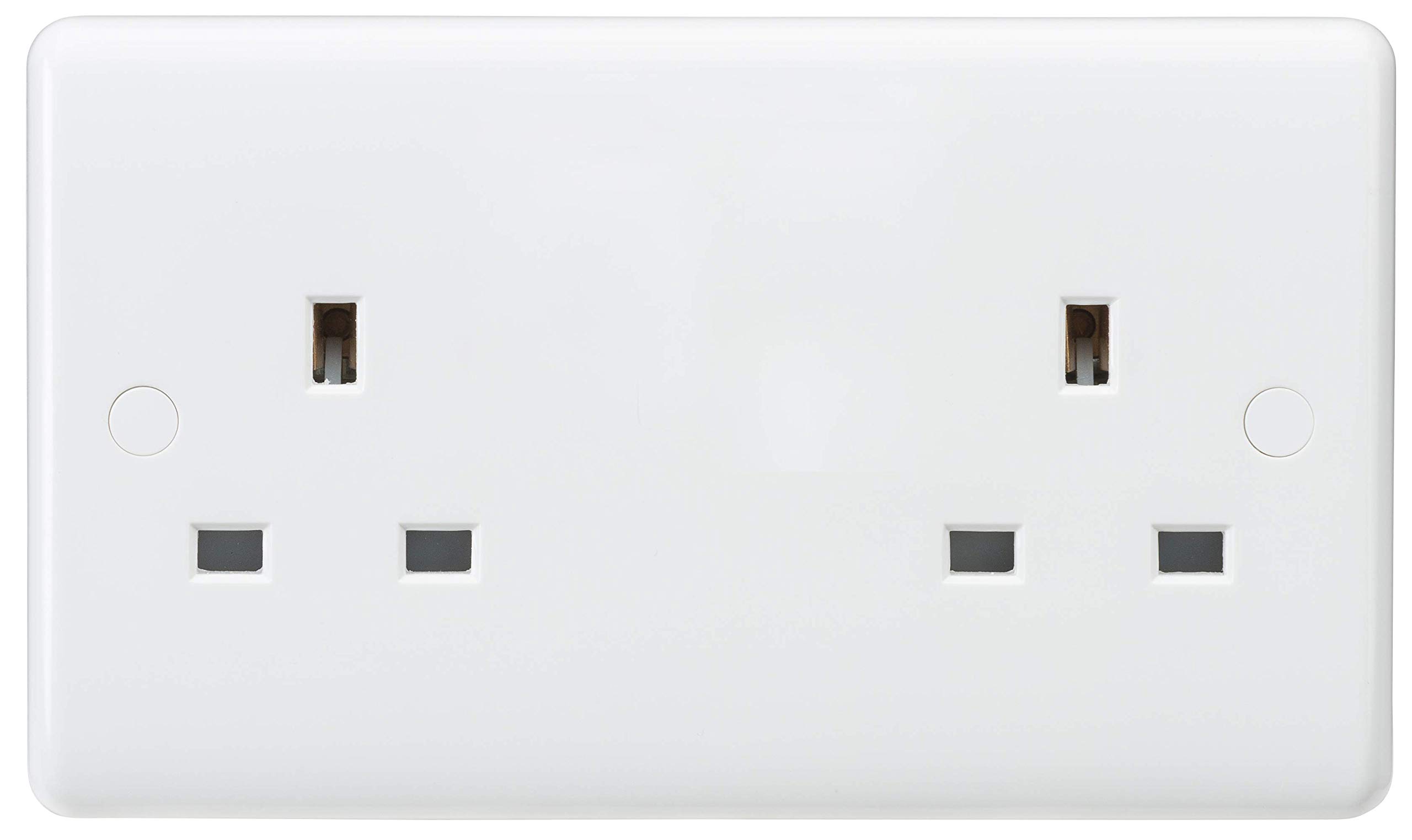 maman Knightsbridge CU9000U Curved Edge 13 A 2 Gang Unswitched Socket, White