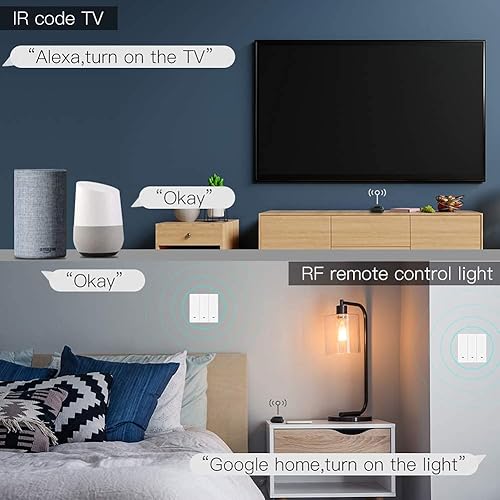 Miniatura 4 de MOES WiFi RF IR Smart Home Control remoto universal para TV, aire acondicionado, aparatos RF infrarrojos, control de TV AC, DVD, CD AUD SAT, control