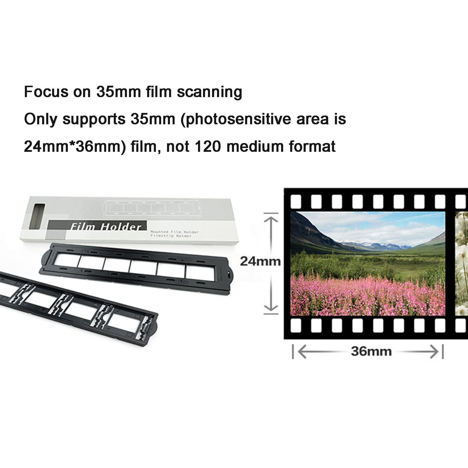 Scanner per pellicole e Diapositive da 35 mm, Scanner Fotografico per Diapositive digitali, Risoluzione 7200 Dpi/Uscita a 48 Bit, Converte Negativi e Diapositive di pellicole da 35 mm in JPEG, Suppo