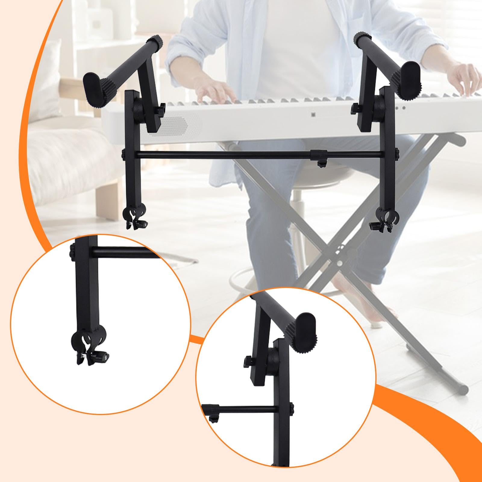 Soporte para Teclado de Piano Portátil, Resistente, de Hierro Resistente, Profesional, de Segundo Nivel