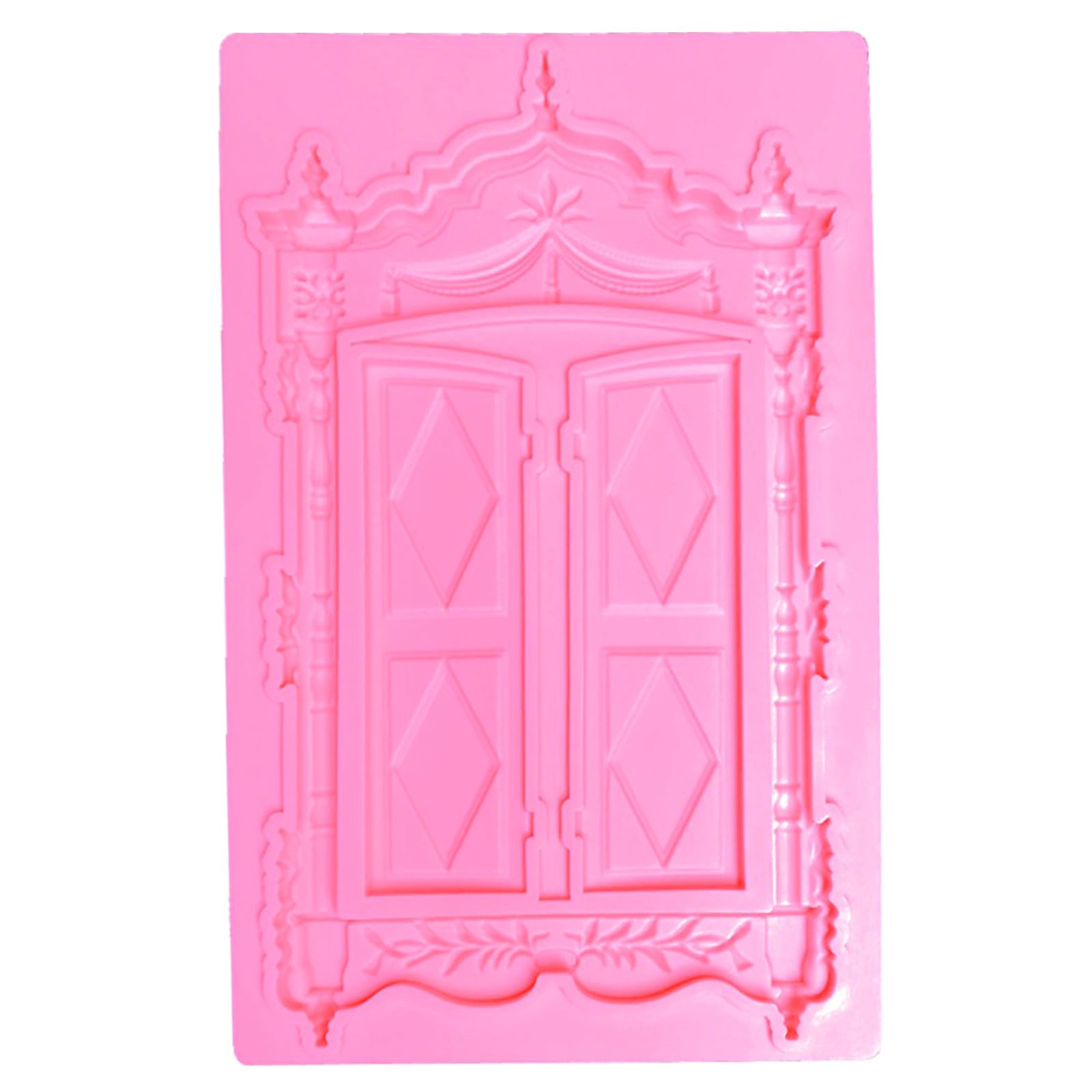 Kalttoy A Classic-Door Silicone Baking Mold Door Window Cake Fondant Cookie Decorating Baking Tool Gray Mold Fondant Molds