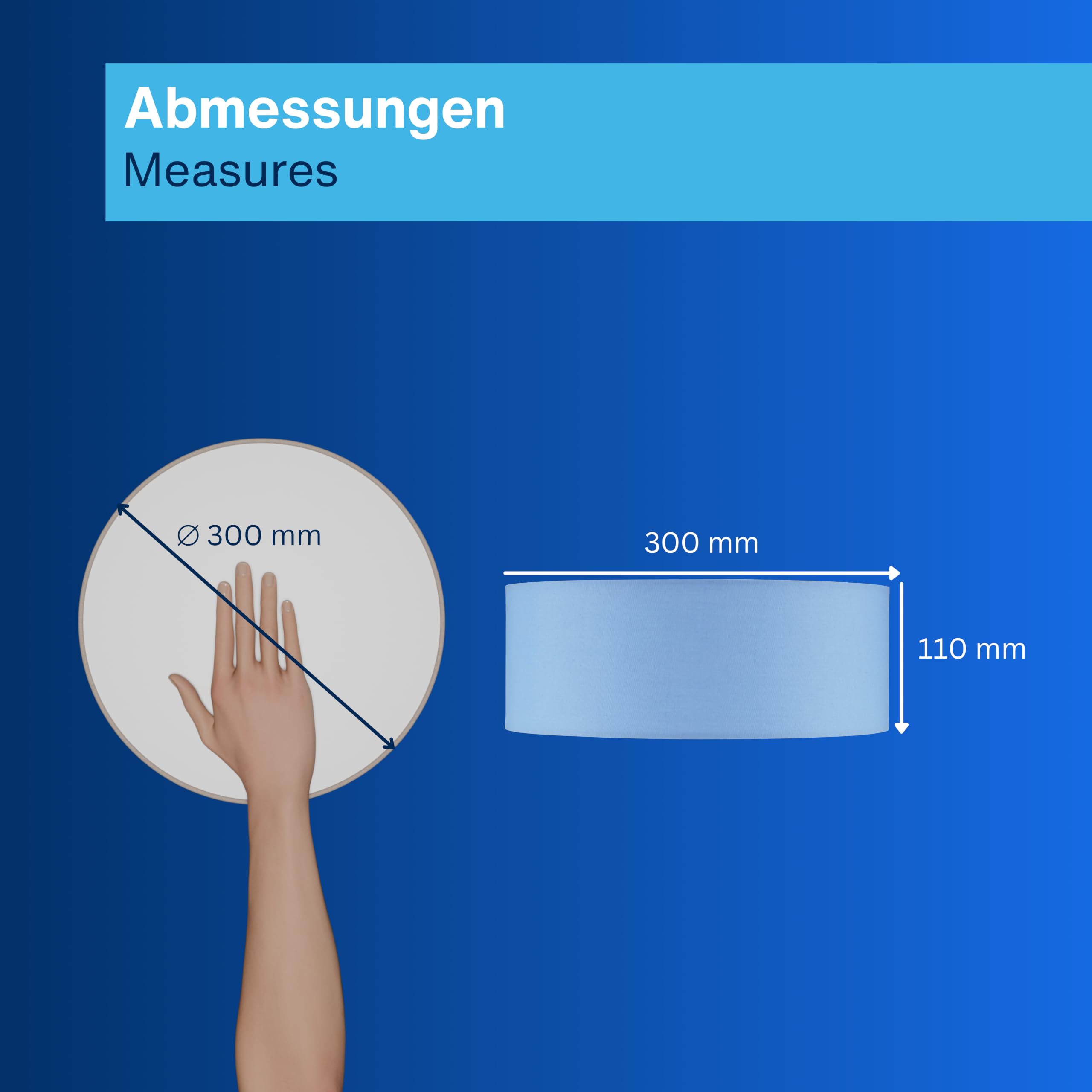 REV Deckenleuchte - 30cm, moderner Stoff-Lampenschirm in Pastell, hellblau | Deckenlampe Wohnzimmer I Stilvoller Leinenstoffschirm | inklusive zwei E27 Fassungen