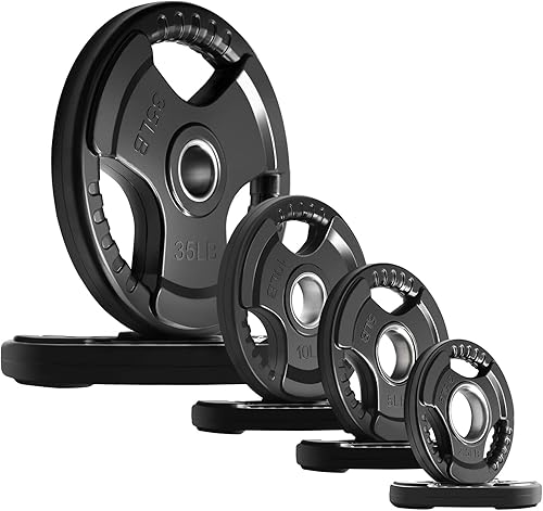 RitFit - Discos olímpicos de 2 pulgadas con agarre de goma, para levantamiento de pesas y entrenamiento de fuerza en el hogar y el gimnasio,