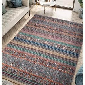 Keen Home Design 4×6 Rug – Machine Washable Area Rug with Non-Slip Backing, Ideal for Living Room, Dining Room, Bedroom – Vintage, Easy Clean, Durable, Low Pile Rug – (4′ x 6′)