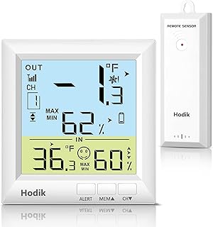 Wireless Freezer Thermometer with Alarm Refrigerator Thermometer, Fridge Freezer Alarm Thermometer Digital with 3 Adjustable Backlight and 330FT Remote Range for Kitchen Home Restaurant (One Sensor)