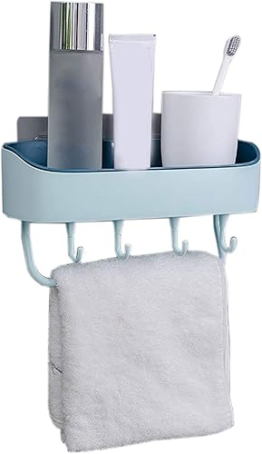 Miniatura 5 de Estantes flotantes de plástico para baño, estantes de almacenamiento montados en la pared para cocina, baño, autoadhesivos, montados en la pared