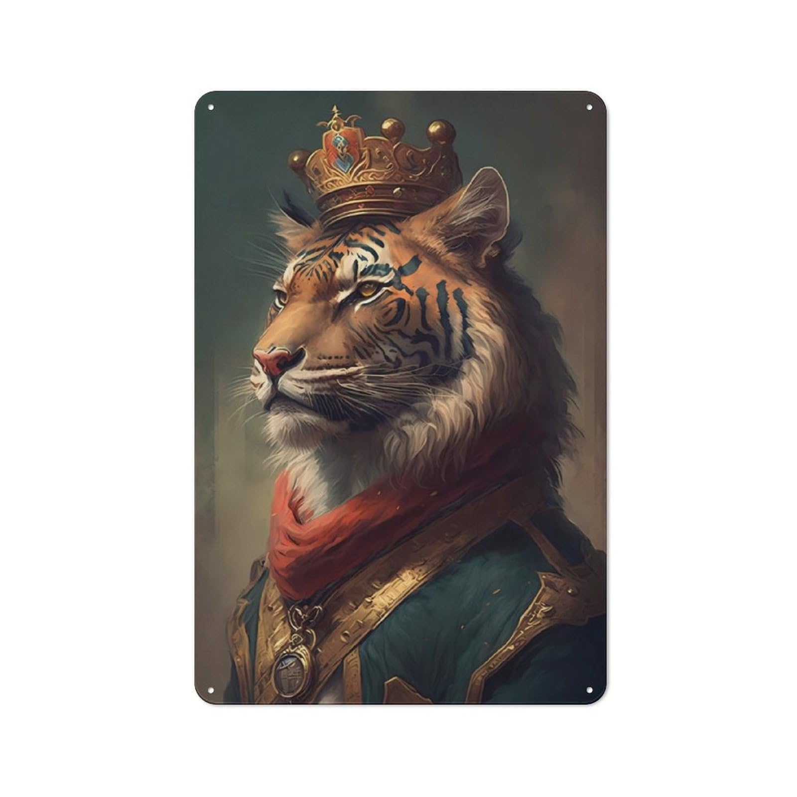 Junmoney Tiger Appealing Vintage-Inspired Tin Sign 30X20cm For Garage Or Workshop, For Garage, Workshop And Man Cave Decoration