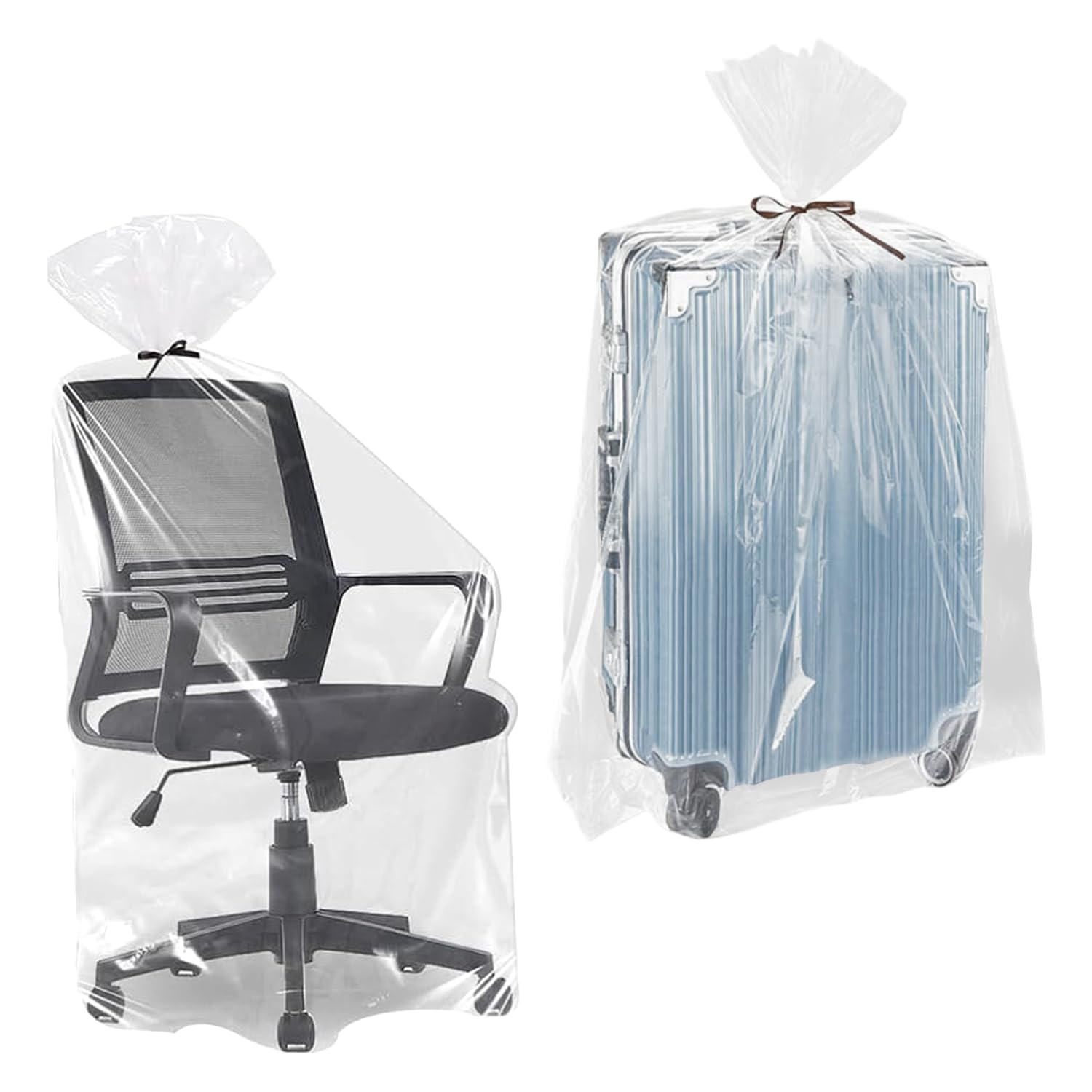 2-Pack Large Plastic Bags,100x150cm Suitcase Storage Bags, Extra Large Storage Bags, Clear Plastic Bags, Waterproof Big Bag for Moving Storing Luggage Quilts Chair Bike, Big Plush Toys