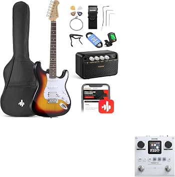Donner DST-100S 39 Inch Full Size Electric Guitar Kit and Pocket-X Multi Effects Guitar Pedal
