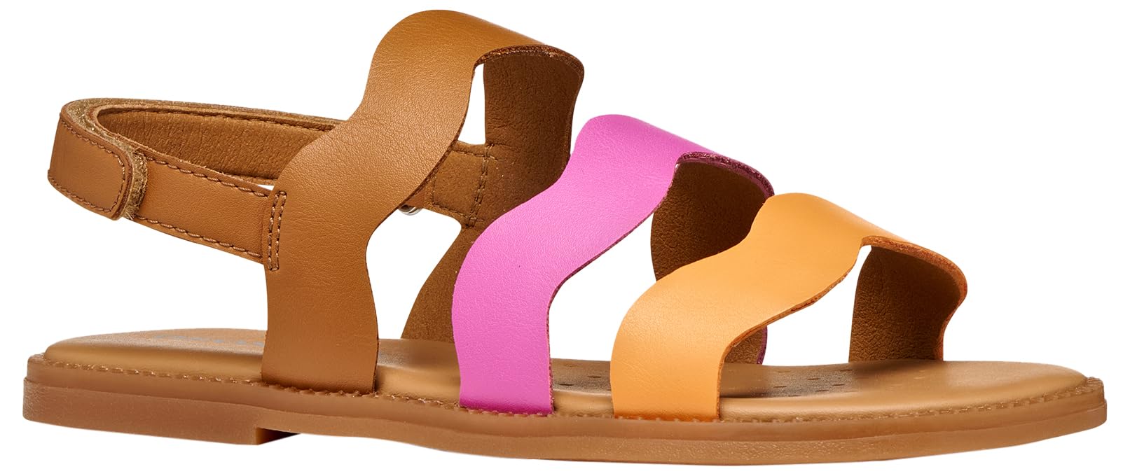 Geox J Karly Girl Sandal, Cognac/Fuchsia, 33 EU