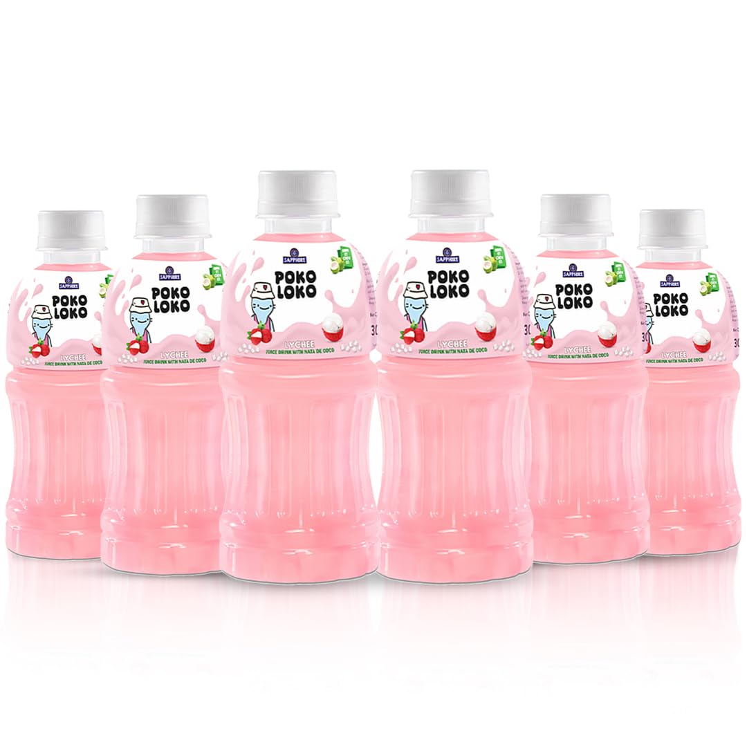 Sapphire Poko Loko Lychee Flavoured Fruit Juice Drink with Nata De Coco | Refreshing Fruit Drink filled with Natural Fruit Fibres, 300ml (Pack of 6) (B0C3HQC1LV) Amazon Price History, Amazon Price Tracker