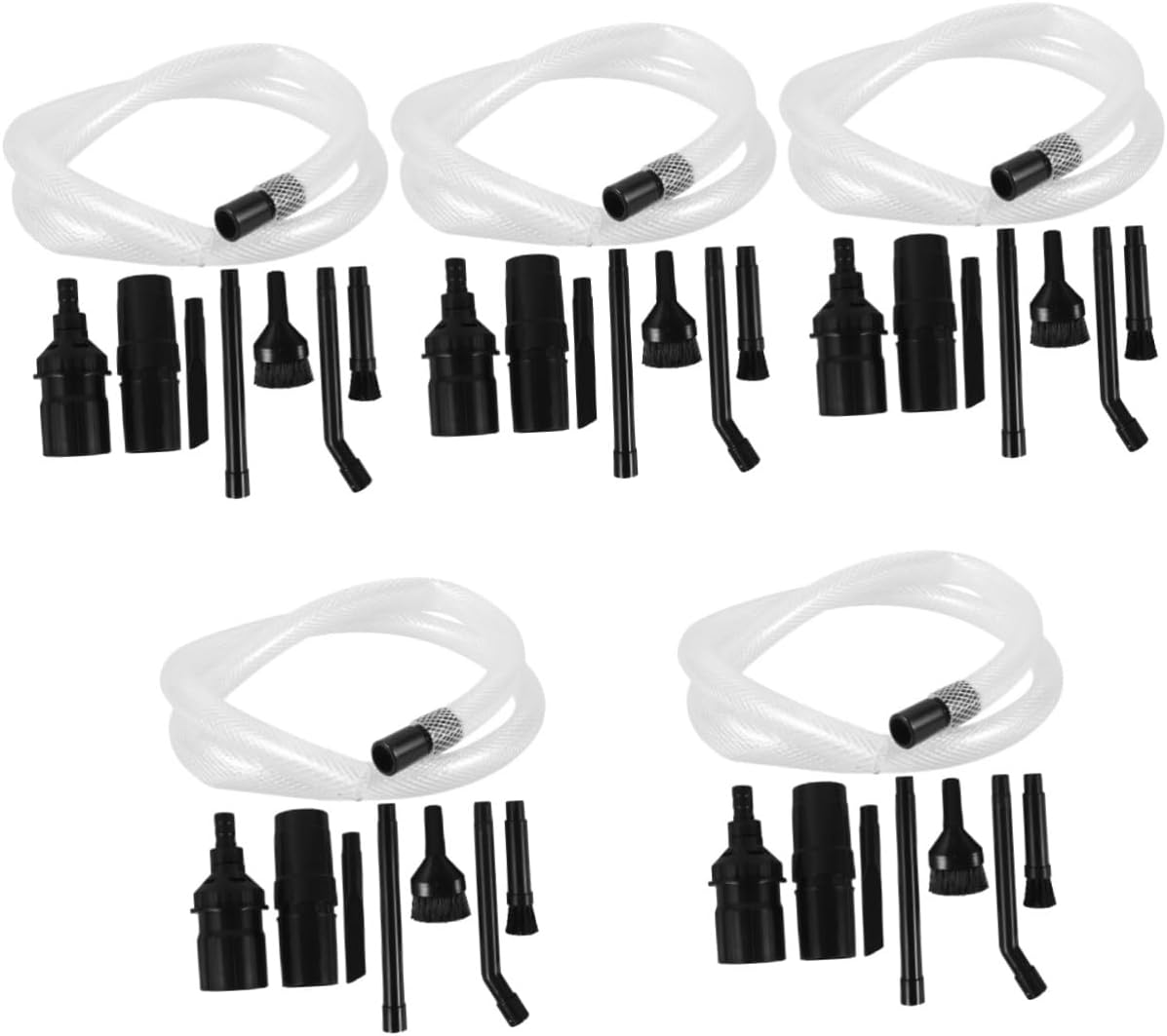 5sets Vacuum Brush Kit Multi-Functional Attachment Vacuum Cleaners for Cleaning Cars Electronics and Air Conditioners Easy to Install