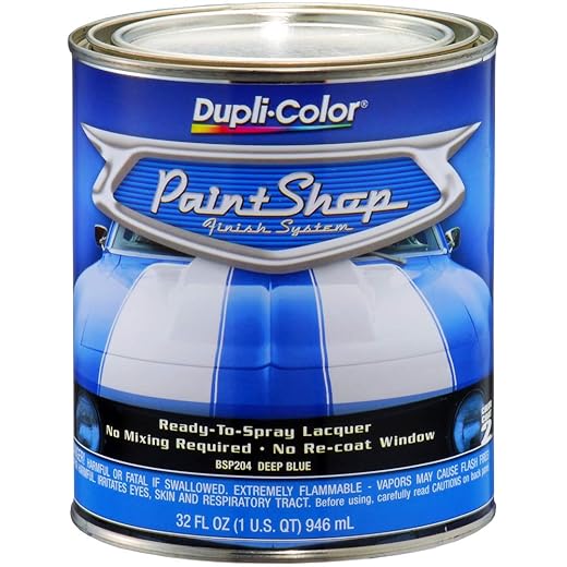 Dupli-Color BSP204 Paint Shop Finish System Base Coat – Deep Blue Metallic - 32 oz. Automotive Paint