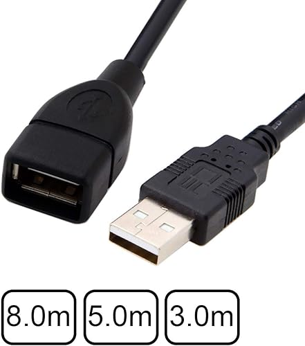 Miniatura 2 de Cablecc 26.2 ft 16.4 ft 9.8 ft USB Estándar-B Tipo a USB 2.0 Cable de datos macho para disco duro y escáner e impresora (26.2 ft)