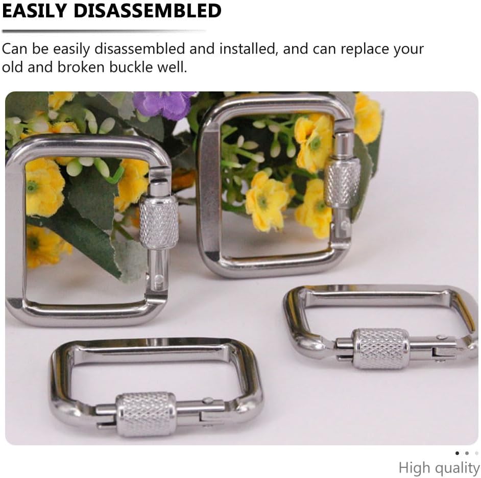 Outdoor Buckles Square Carabiners 1.98X1.57 Inch Metal Clip Keychains for Camping Hiking Pet Leash DIY Accessories - Image 8