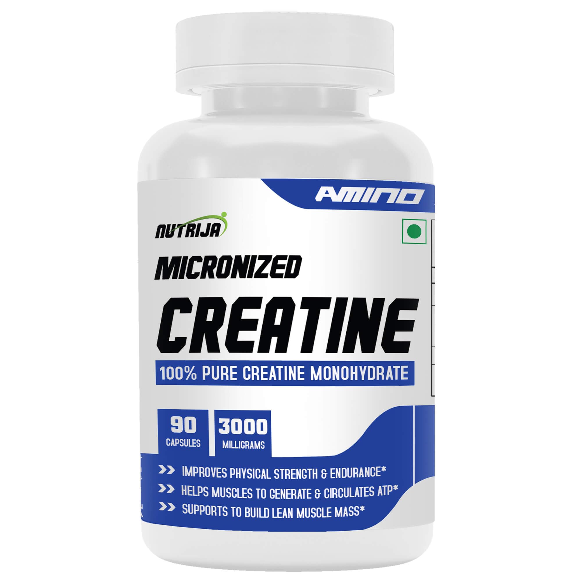 NutriJa Creatine Monohydrate 3000mg Capsules | Improves physical strength & endurance | Ideal Workout supplement - 90Capsules (90 Capsules)-image-41