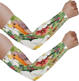 Mangas de braço com proteção solar UV para homens e mulheres, mangas de flor rosa para pássaro protegem os braços esportes mangas de braço proteção solar mangas de braço capa protetora UV, Pássaro