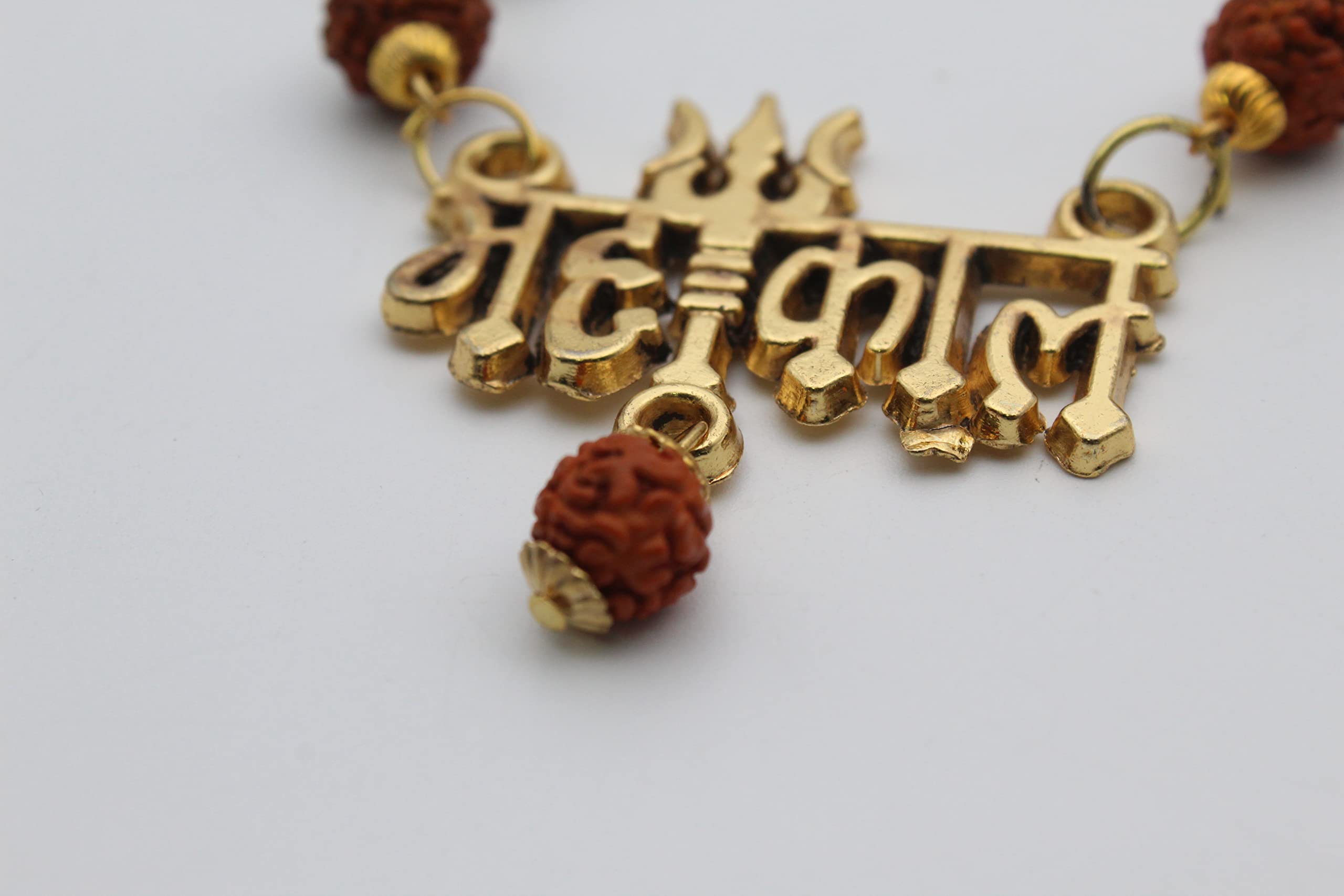 Rudraksha Mala mit Mahakal Medaillon, Original Rudraksha Mala für Männer und Frauen, Pure Panch Mukhi Rudraksha Mala mit goldener Kappe, Lord Shiva Medaillon 1 Stück von Indian Collectible