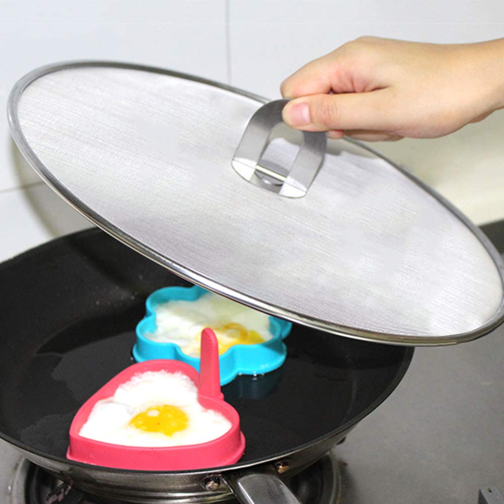 Protecteur Anti-Éclaboussures Inox | 29cm De Diamètre | Pour Poêle, Friture | Poignée Pliable