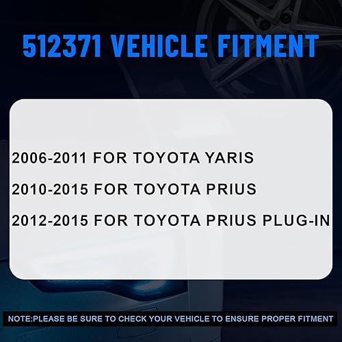 Miniatura 6 de BRTEC 512371 Buje de rueda trasera y conjunto de cojinetes para Toyota Yairs 2006 2007 2008 2009 2010 2011 4Lugs Non-ABS