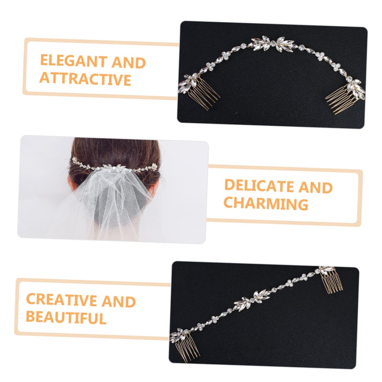 MAGICLULU 5st Braut Hochzeit Kamm Braut Kopfschmuck Haarkämme Für Die Hochzeit Haarspangen Für Damen Accessoires Für Haare Brauthaarteil Tiara Modellieren Brautjungfer Zinklegierung Zubehör