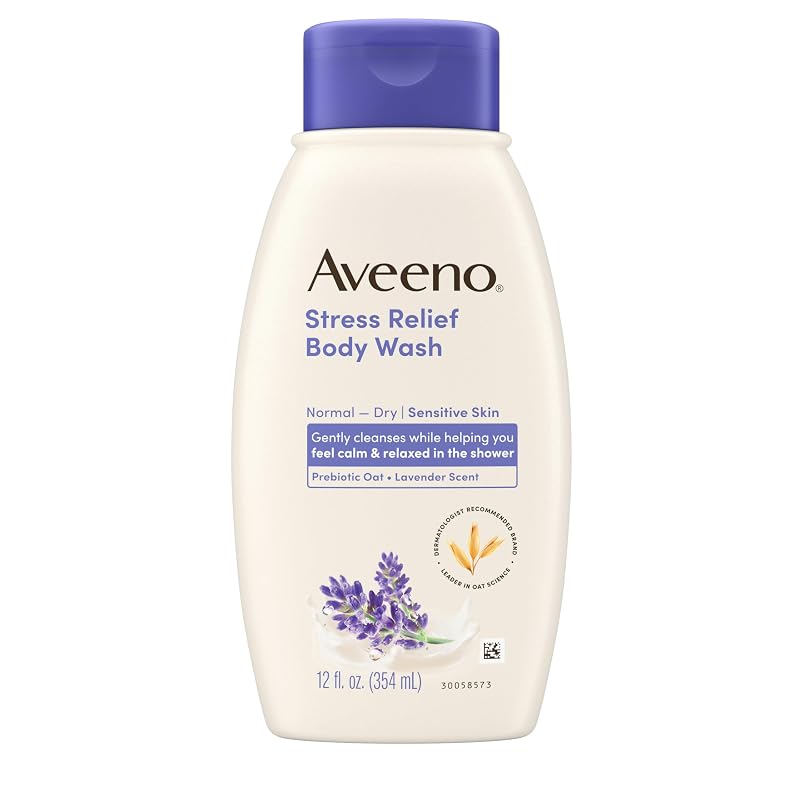 Sabonete líquido corporal Aveeno com aveia prebiótica e fragrância de lavanda, 355 mL