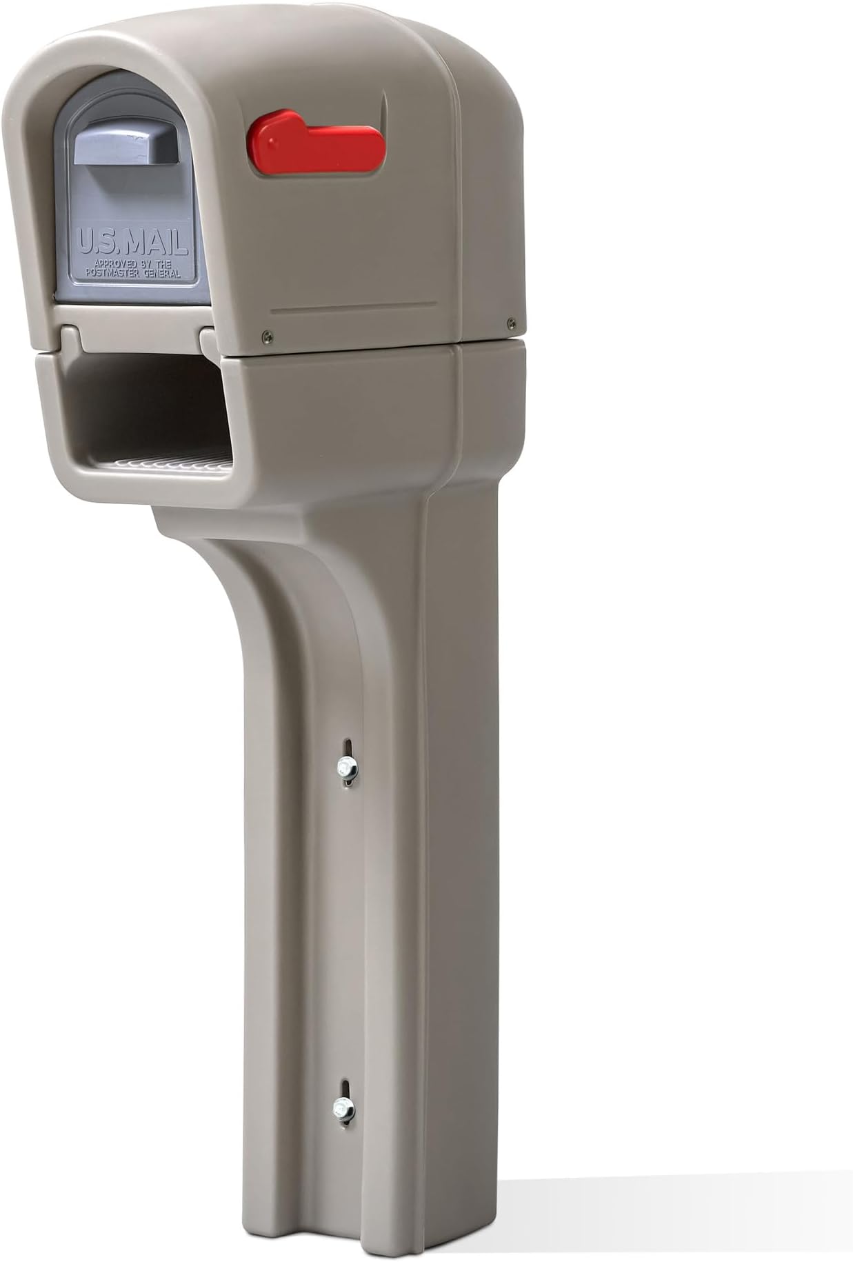 MailMaster Plus Mailbox, Easy to Install, Newspaper Holder, Heavy-Duty Plastic, Weather Resistant, Stone Gray