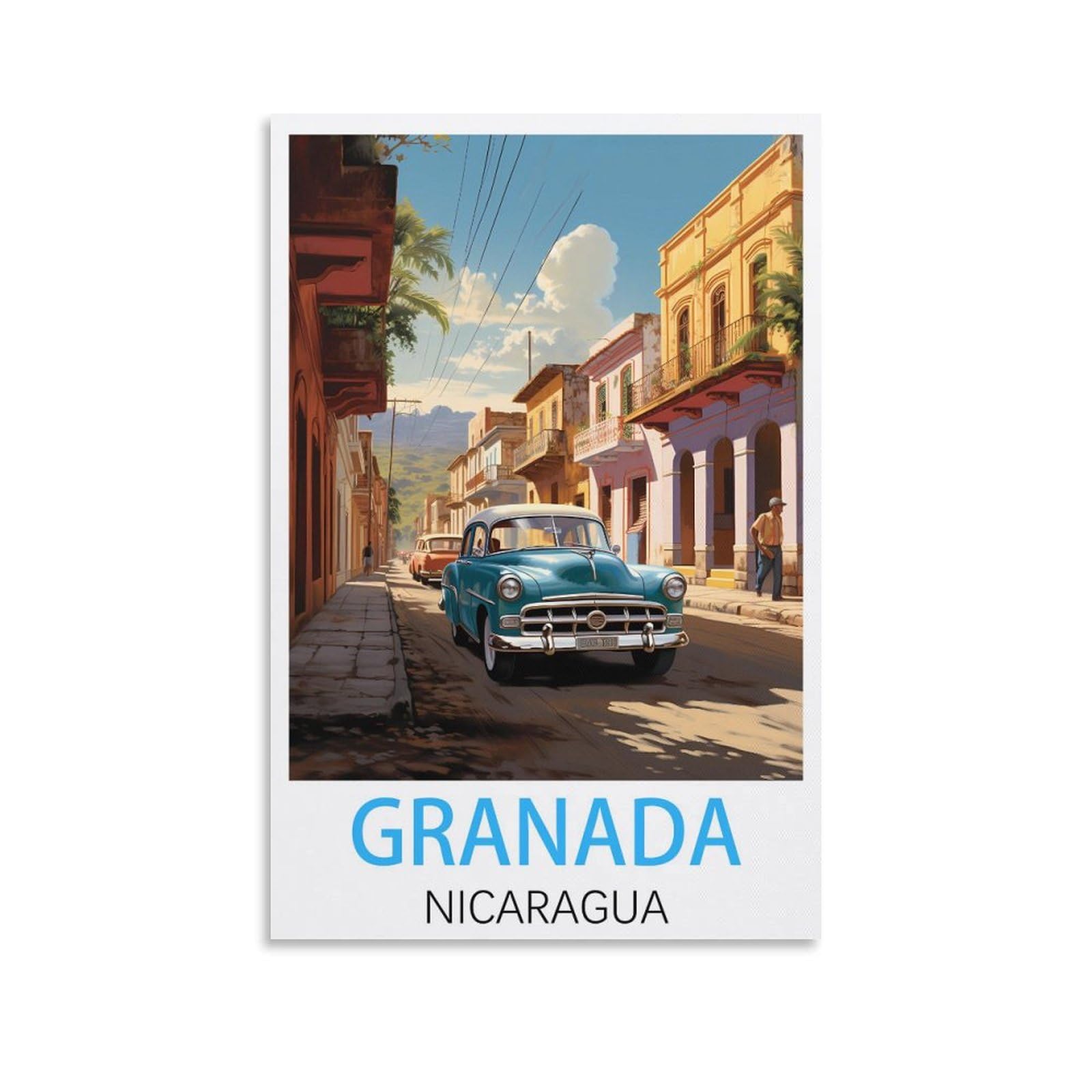 Vintage Metal Tin Sign,Granada Nicaragua,Travel Tin Signs Metal Poster Wall Decor Office Cafe Bathroom Badroom 20x30cm