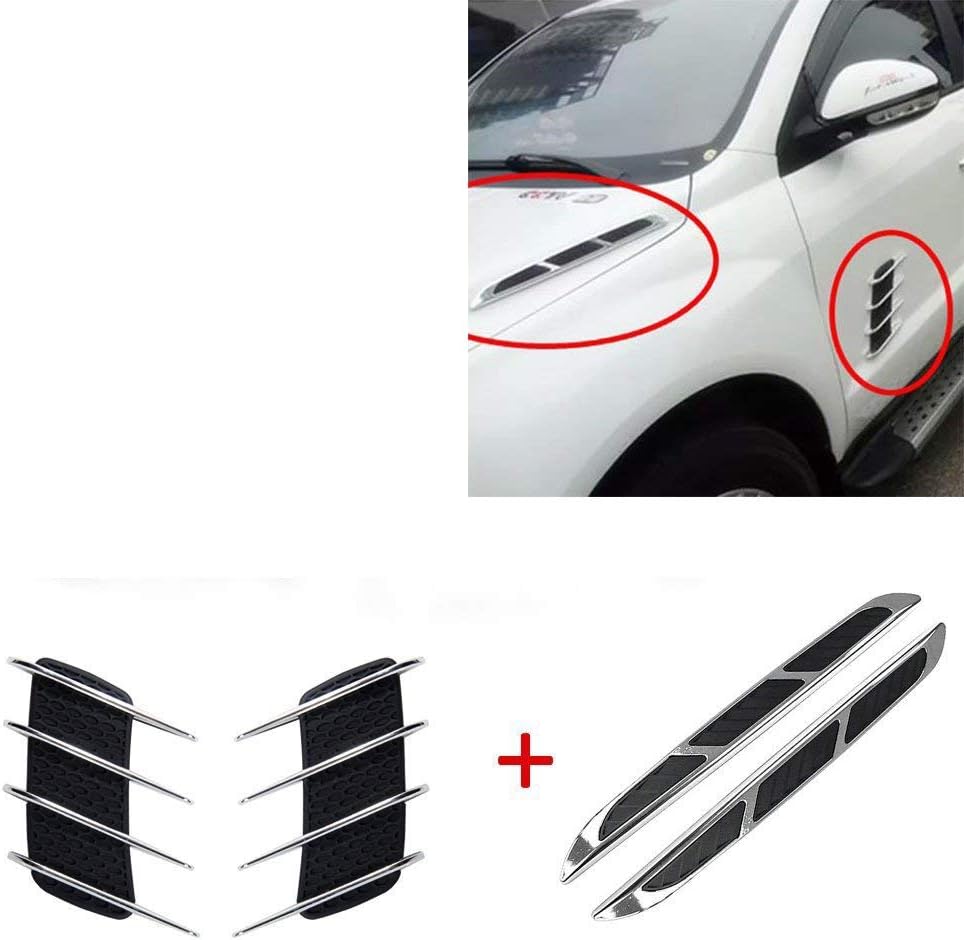 Duoles Hood Side Shark Gill Simulation Air Flow Vent Fender Sticker for Car