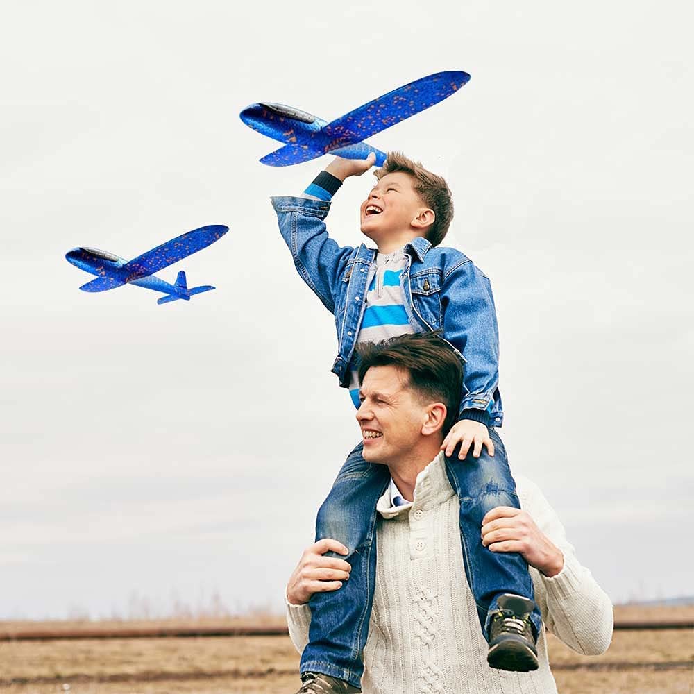 BluVast Aereo Polistirolo, Aerei Polistirolo da Lanciare, 4 Pezzo Aliante Polistirolo, Manuale Aereo Polistirolo da Lancio, Aerei Giocattolo Adatto per Gli Sport All'aria Aperta