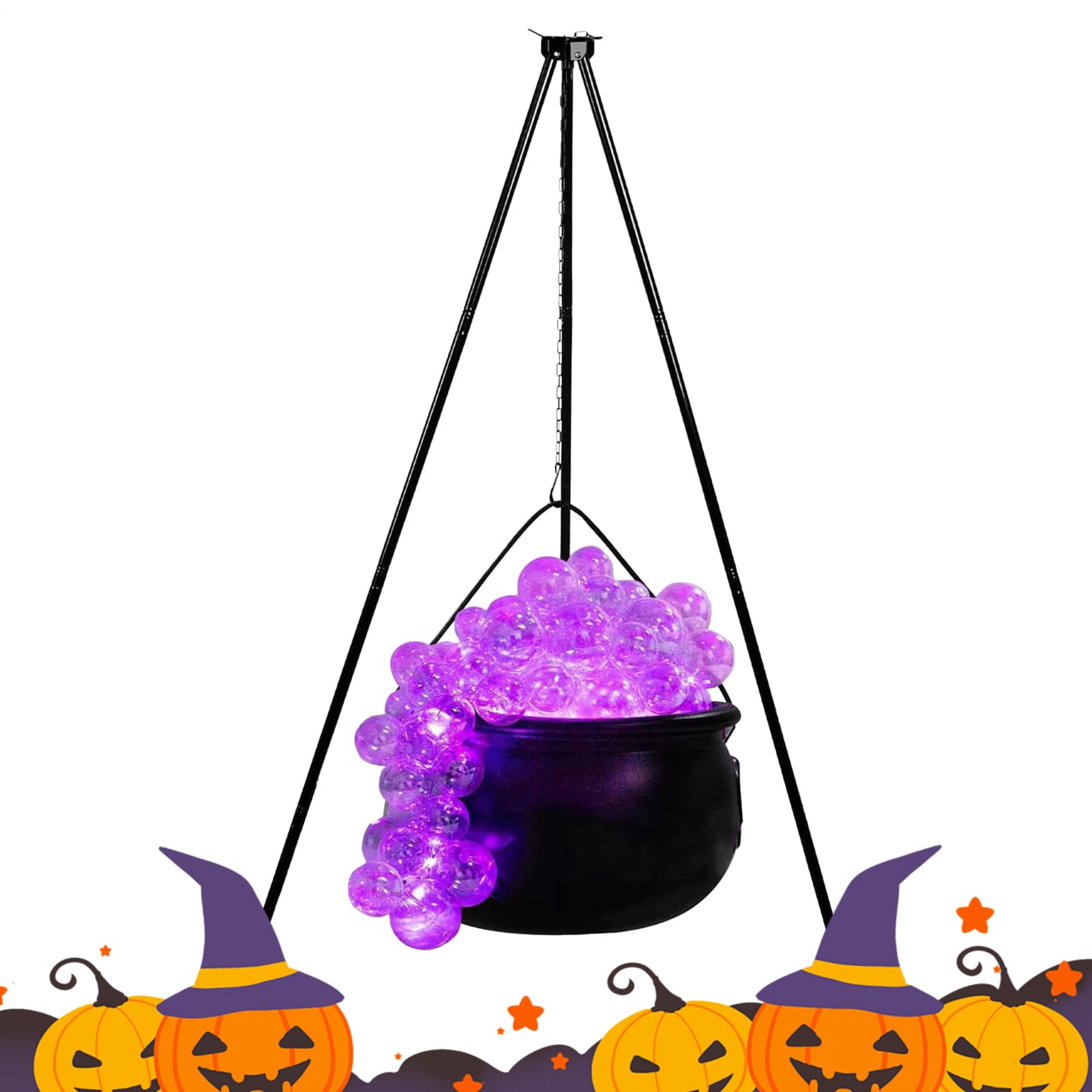 Halloween, Halloween, podświetlana , czarna – świąteczna, wykwintna dekoracja na statywie na imprezy i imprezy tematyczne