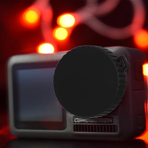 Miniatura 5 de 2 tapas de lente para Osmo Action 4 y Action 3, protector de lente negro flexible accesorios de protección compatibles con Osmo Action, evita