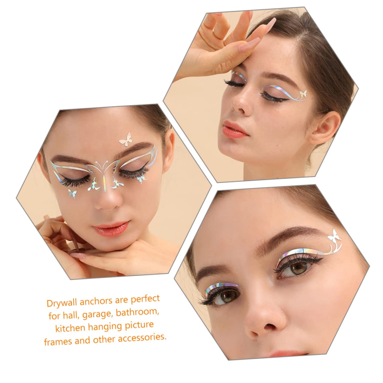 Ipetboom 24fogli Adesivi Per Stickers Per Eyeliner e Facili Applicare Per Look e Accattivante Speciali