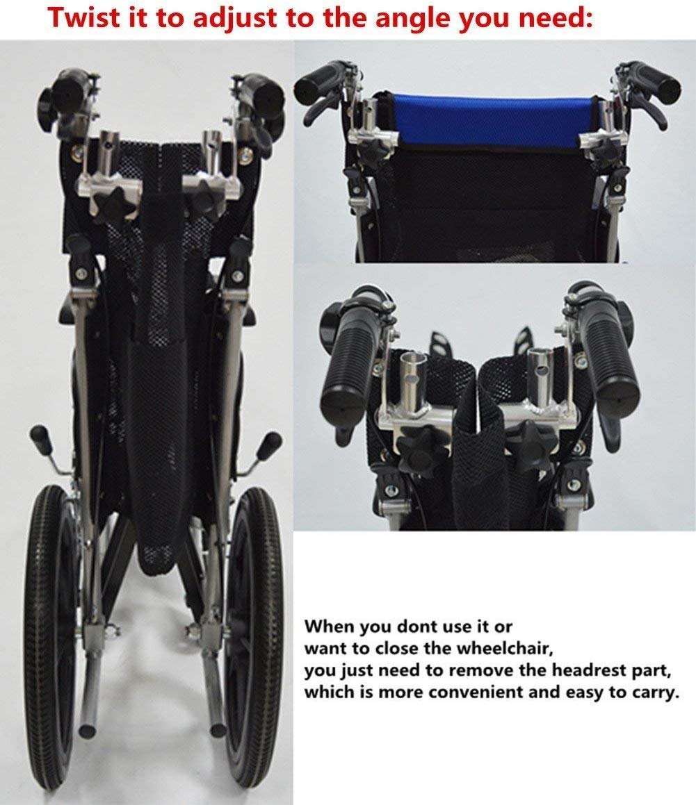 Apoyacabeza Silla Ruedas Soporte Cuello Asiento cómodo Respaldo Cojín, Acolchado Ajustable Adultos Accesorios sillas de Ruedas universales portátiles 16 "-20"
