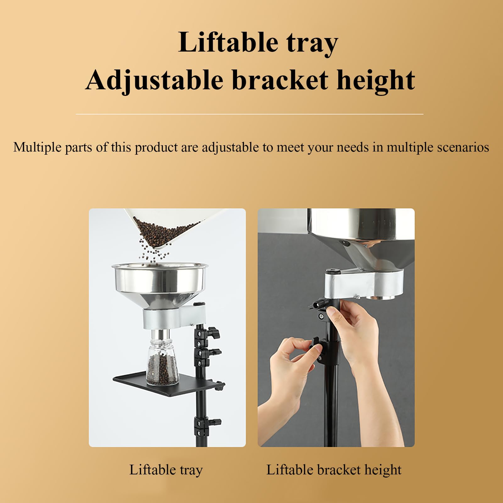 Embudo De Llenado De Acero Inoxidable, Embudo De Envasado con Soporte Y Báscula Electrónica, Bandeja Elevadora Y Soporte, Adecuado para Llenar Materiales Líquidos O Sólidos