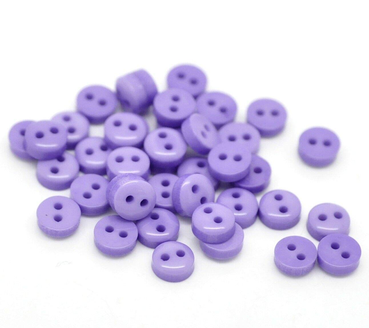 1000 x Round 2 Hole Sewing Buttons for Clothing Knitting, Crafts, Scrapbooking, etc. (Purple, 6mm)
