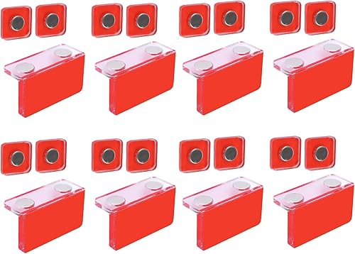 Miniatura 9 de Pestillos magnéticos, 8 juegos de pestillos magnéticos de acrílico transparente para puertas de vidrio autoadhesivas, cierre magnético para gabinete