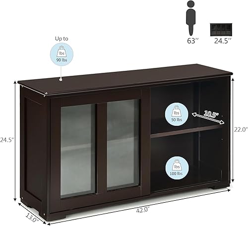 Miniatura 2 de Aparador Buffet Gabinete, Grande, Café